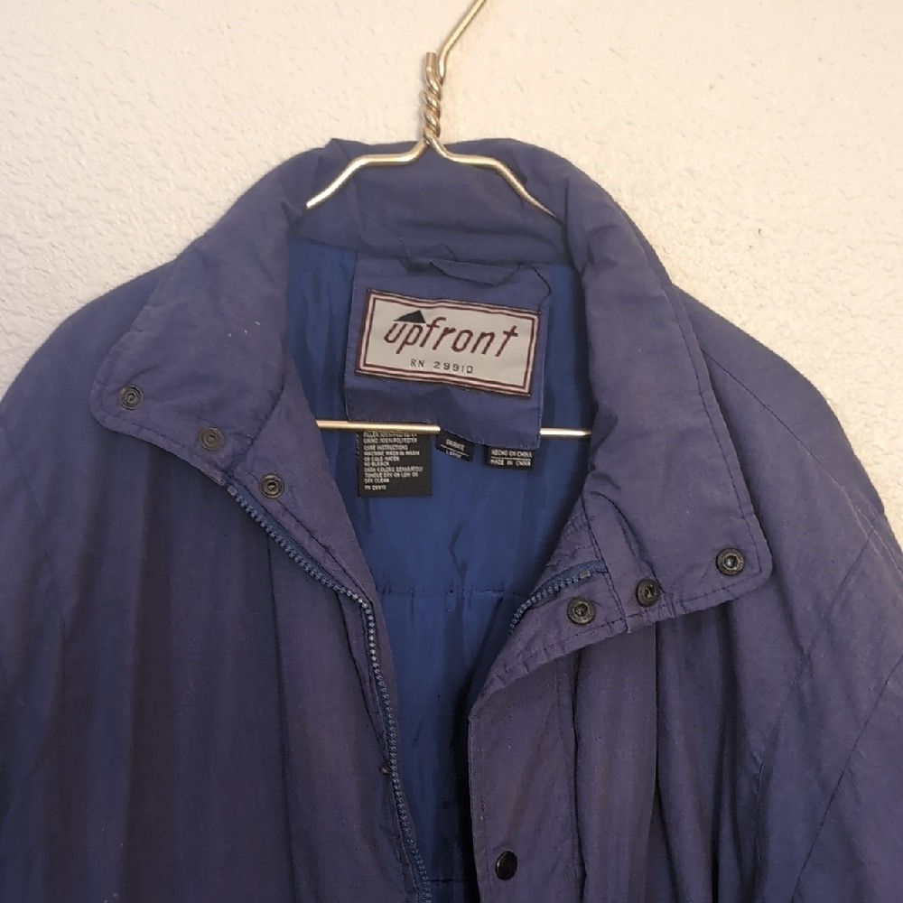 Blue Military-Style Puffer Jacket - Picture 3 of 5